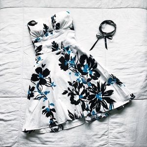 Strapless Floral Dress